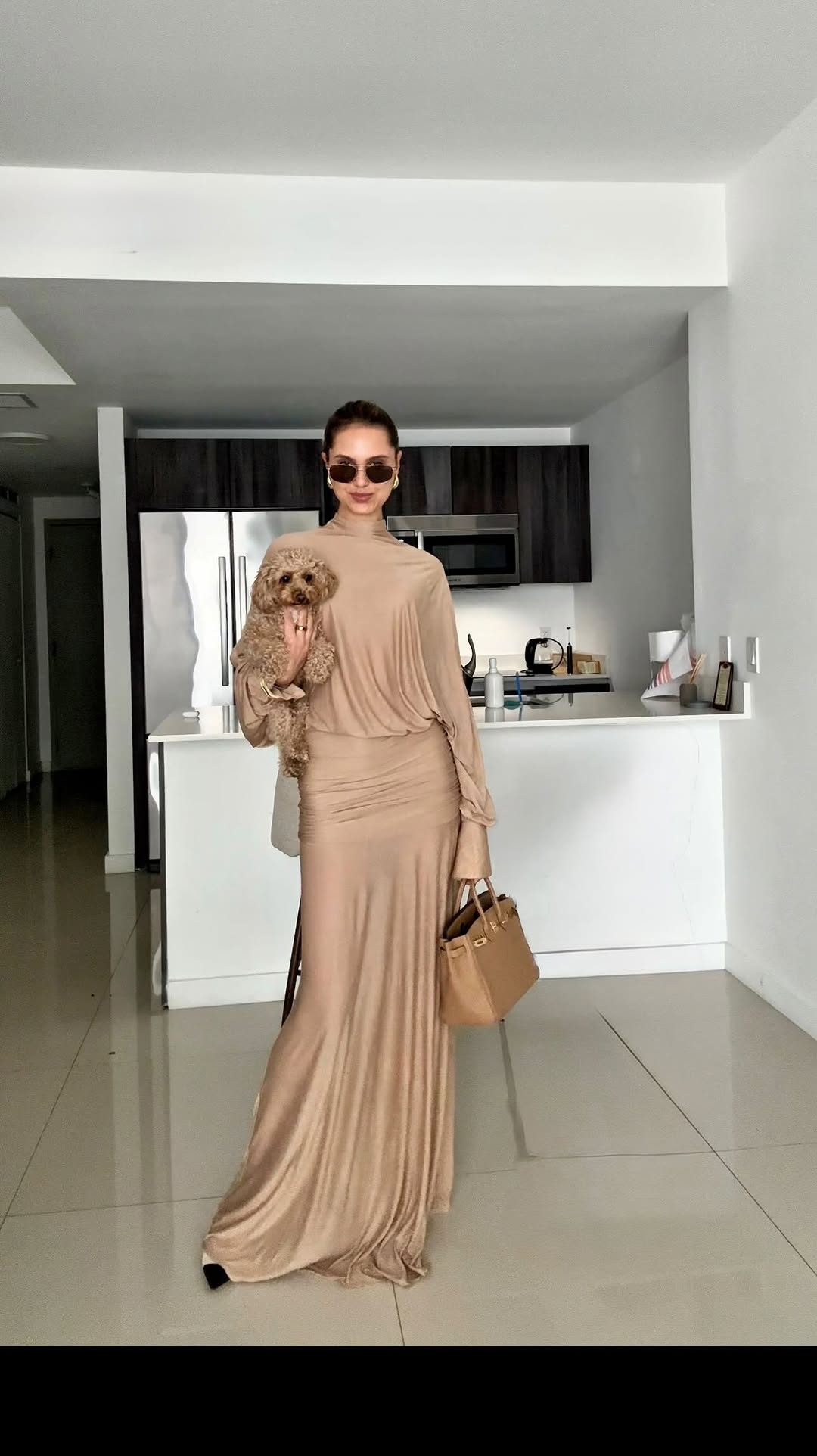 Holiday Soft Drape Knit Maxi Dress