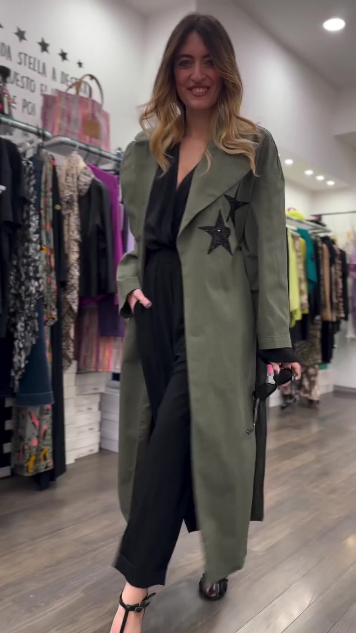 Designer monogram embroidered coat