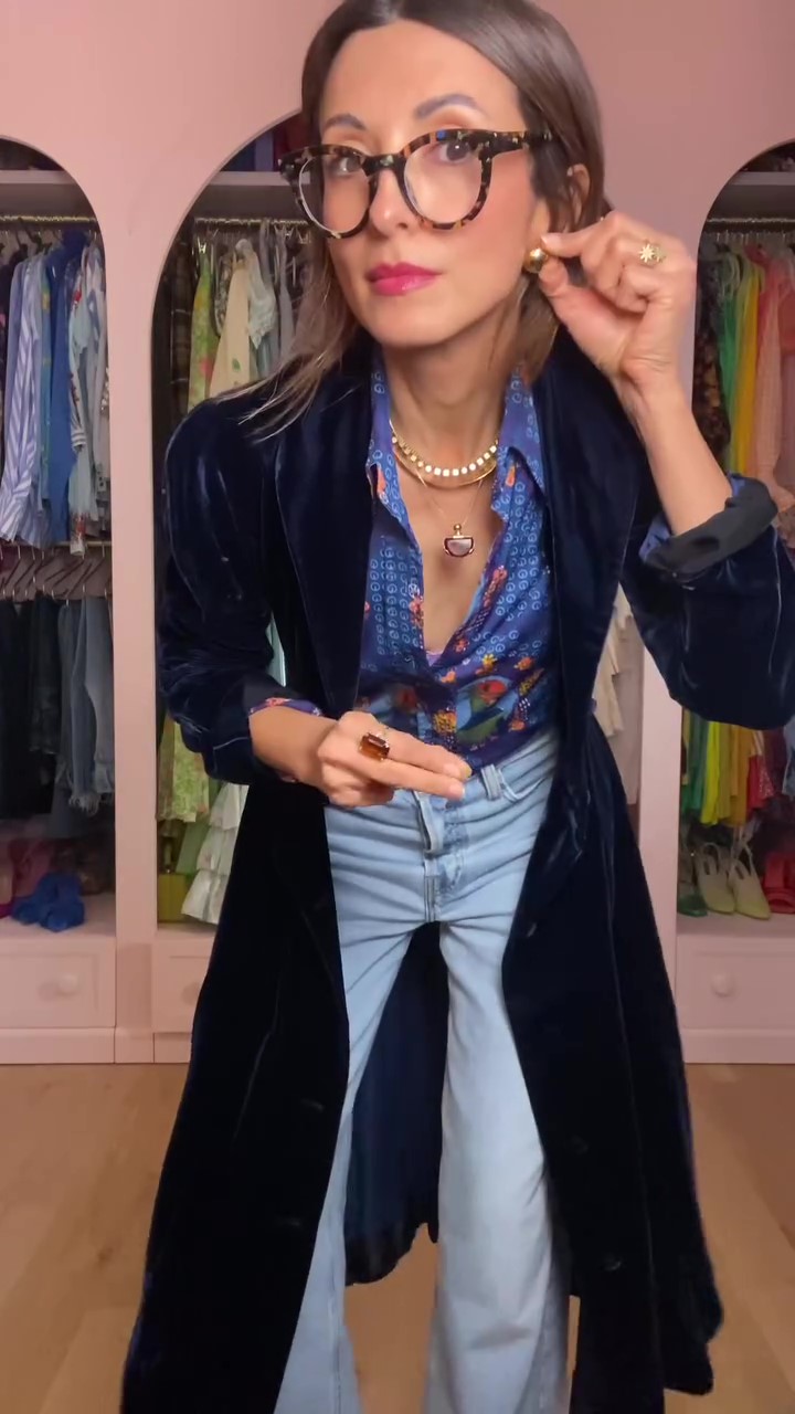 Winter velvet overcoat