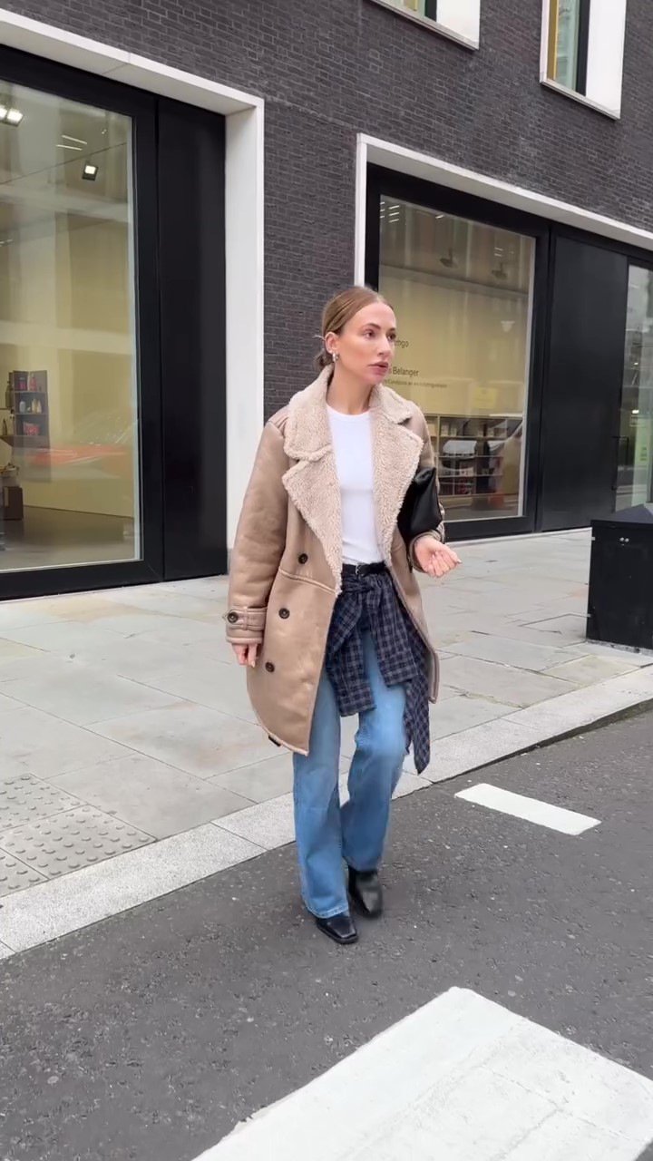 Khaki winter coat fur leather jackets