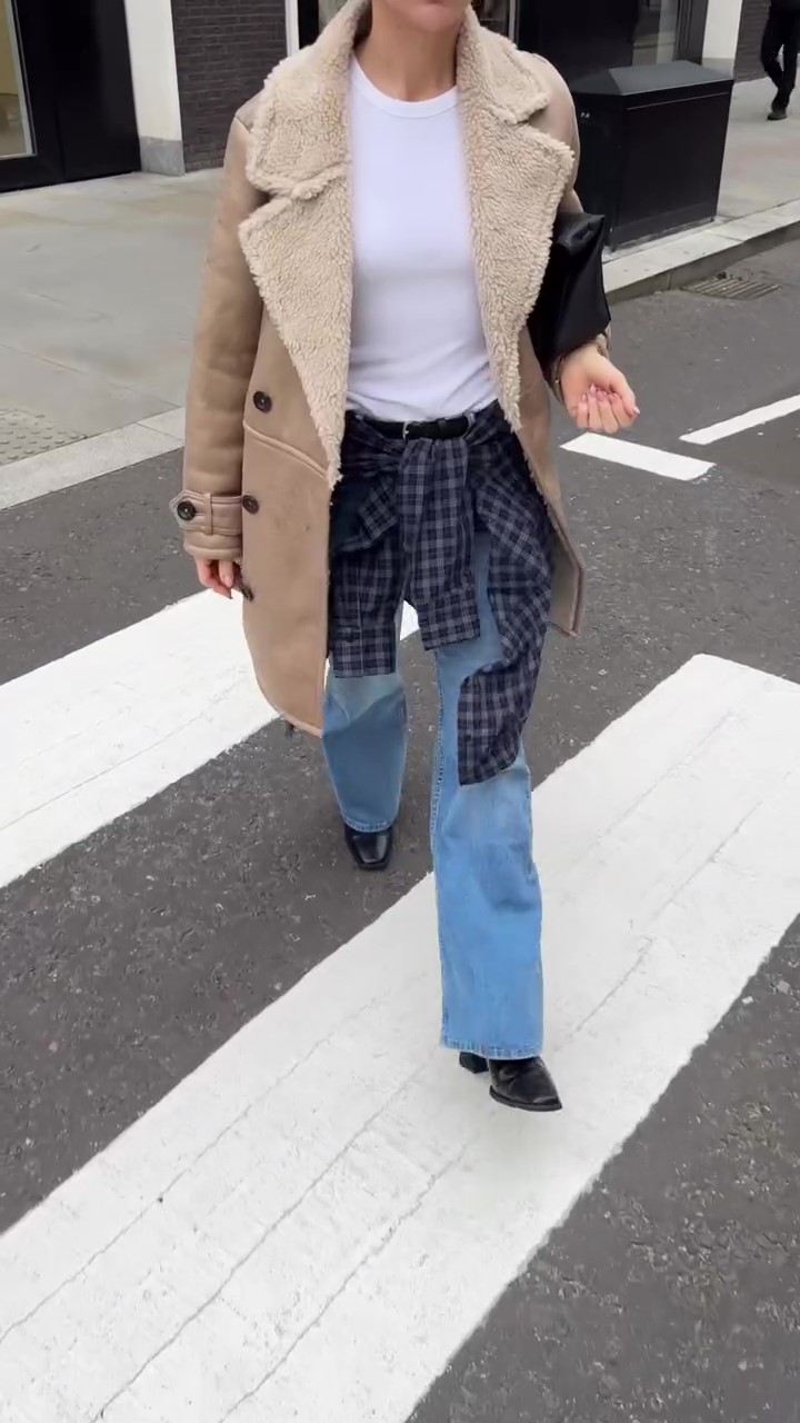 Khaki winter coat fur leather jackets