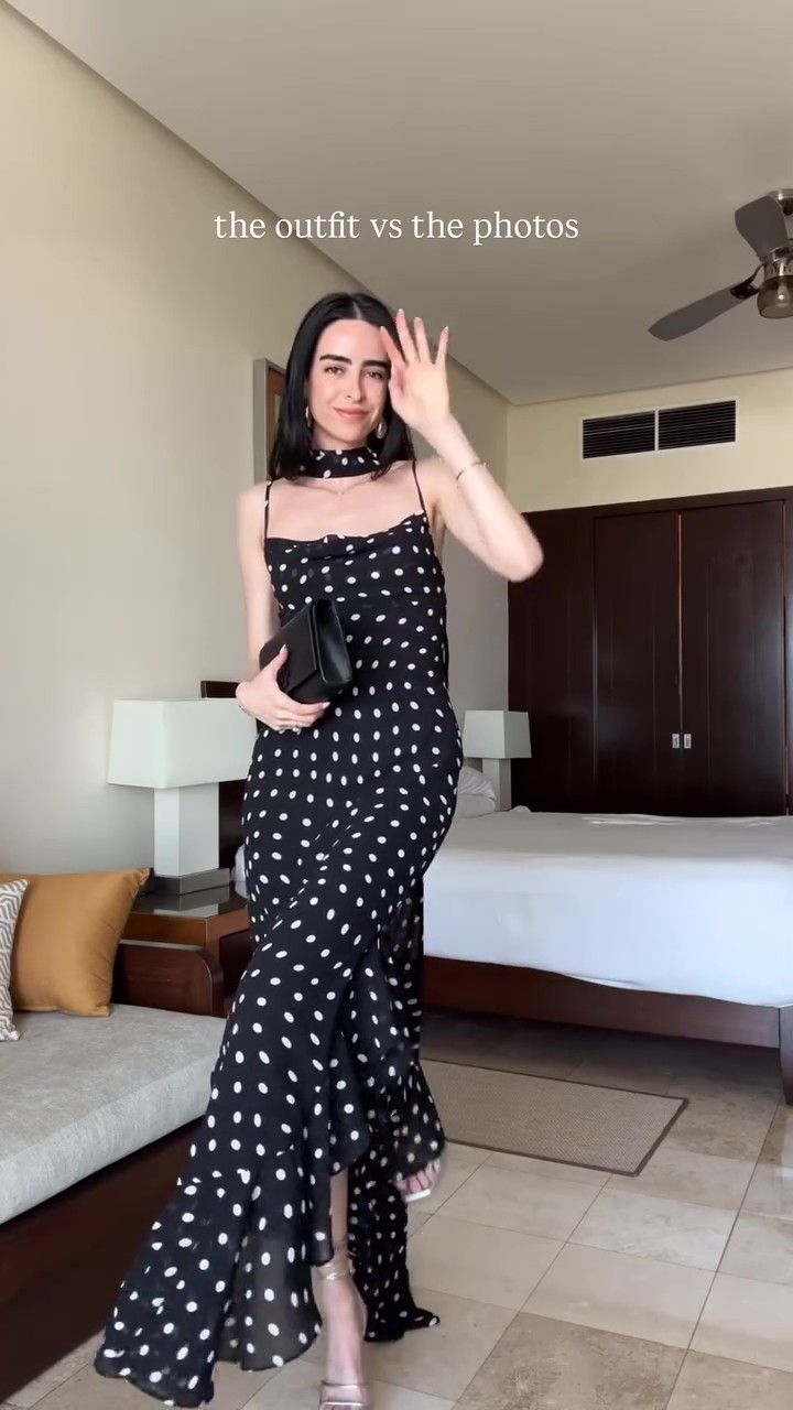 Holiday Dance Midi Polka Dot Fishtail Dress