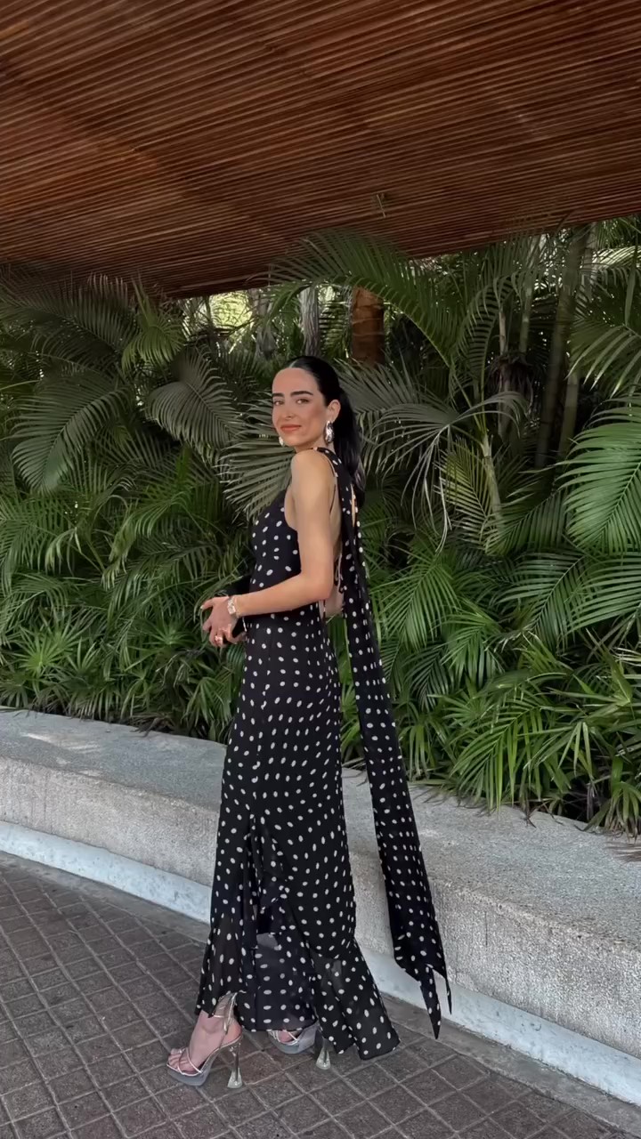 Holiday Dance Midi Polka Dot Fishtail Dress