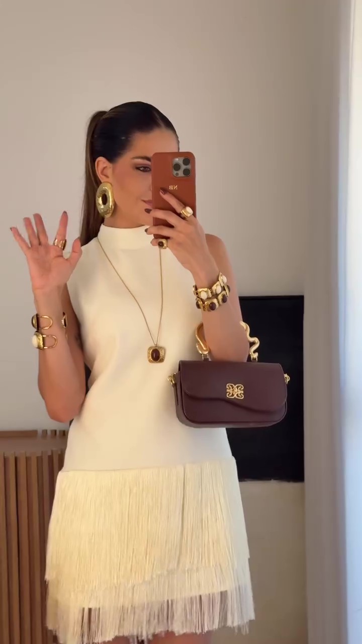 Party Chic Fringe White Mini Dress