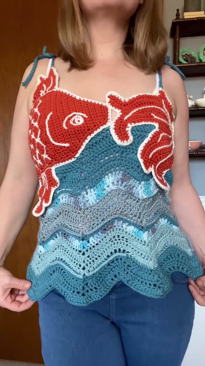 Fish Top Hand-Woven Top