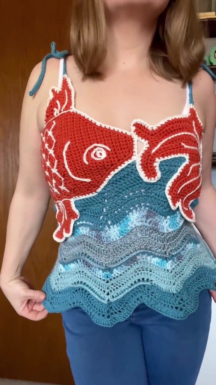 Fish Top Hand-Woven Top