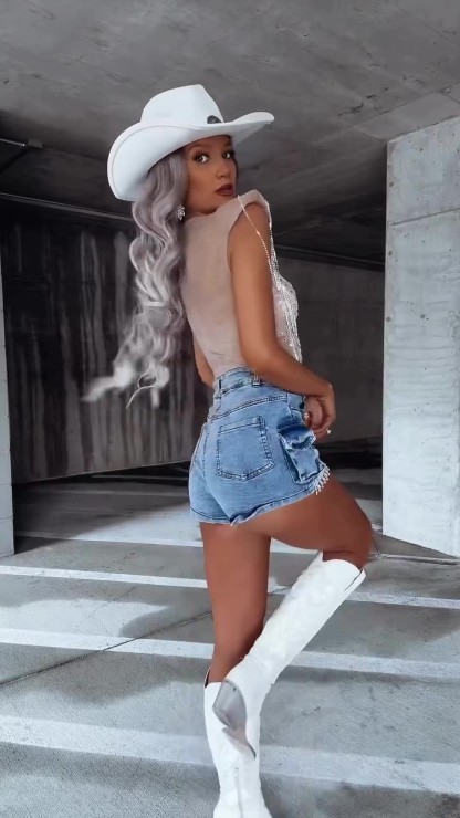 Resort Diamond Embellished Denim Cargo Shorts
