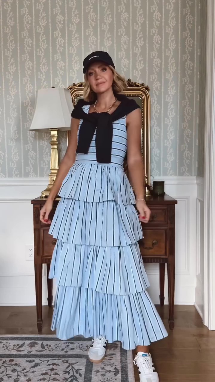 Holiday Striped Cake Maxi Dress