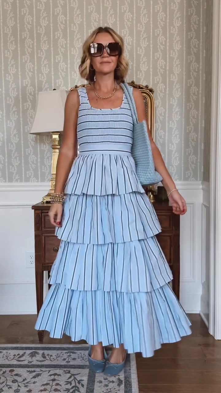Holiday Striped Cake Maxi Dress