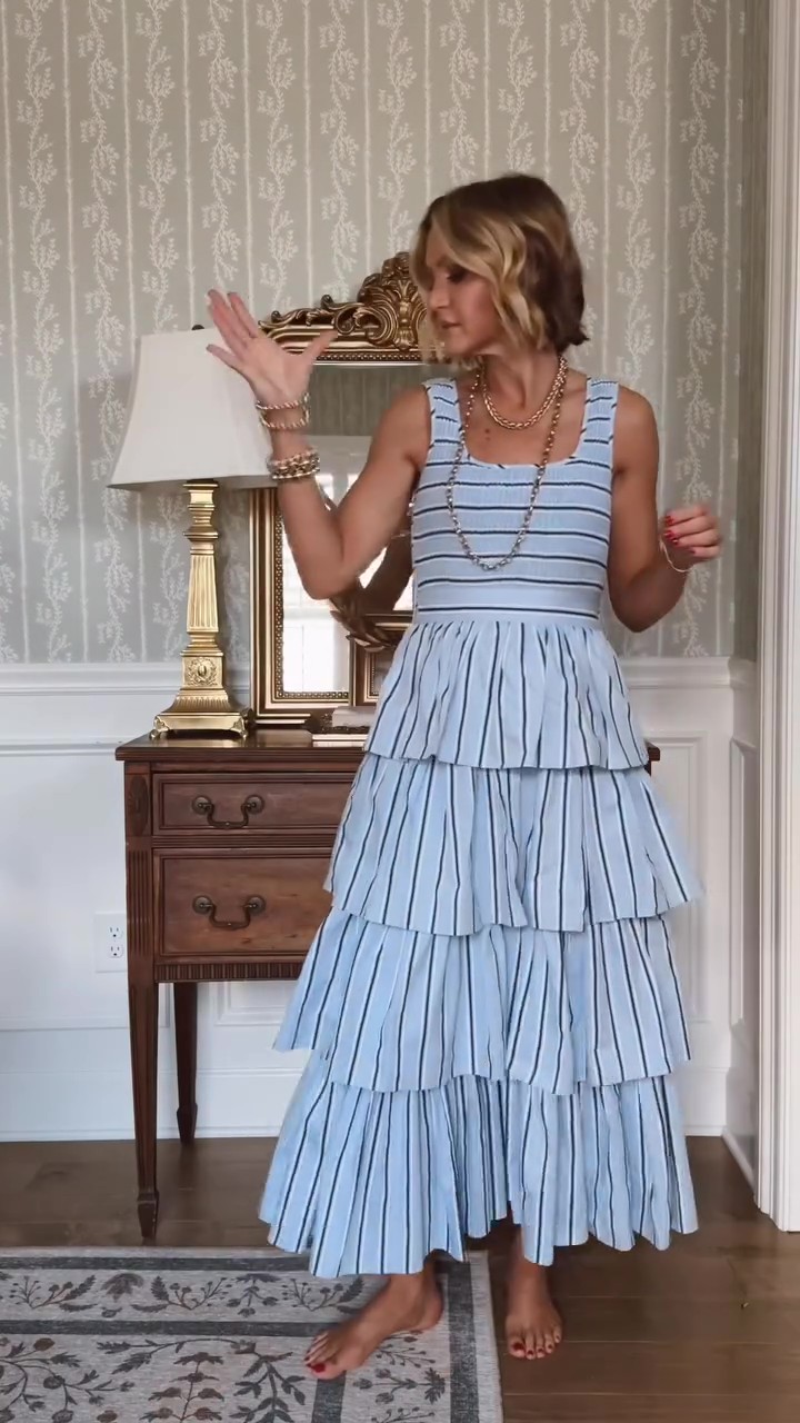 Holiday Striped Cake Maxi Dress