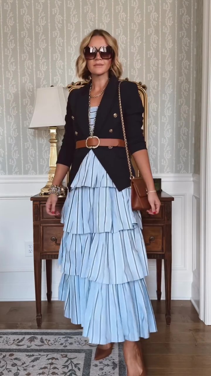 Holiday Striped Cake Maxi Dress