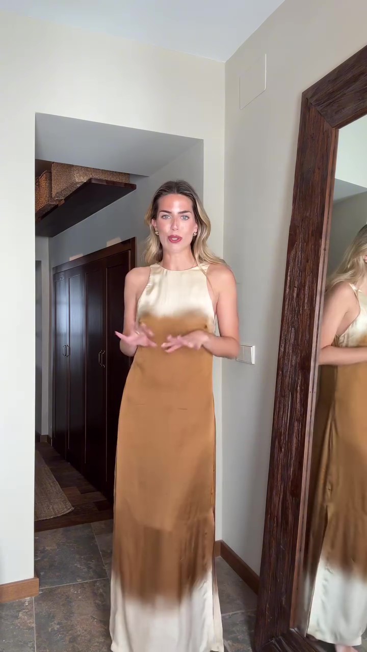 Chic maxi gradient dress suit