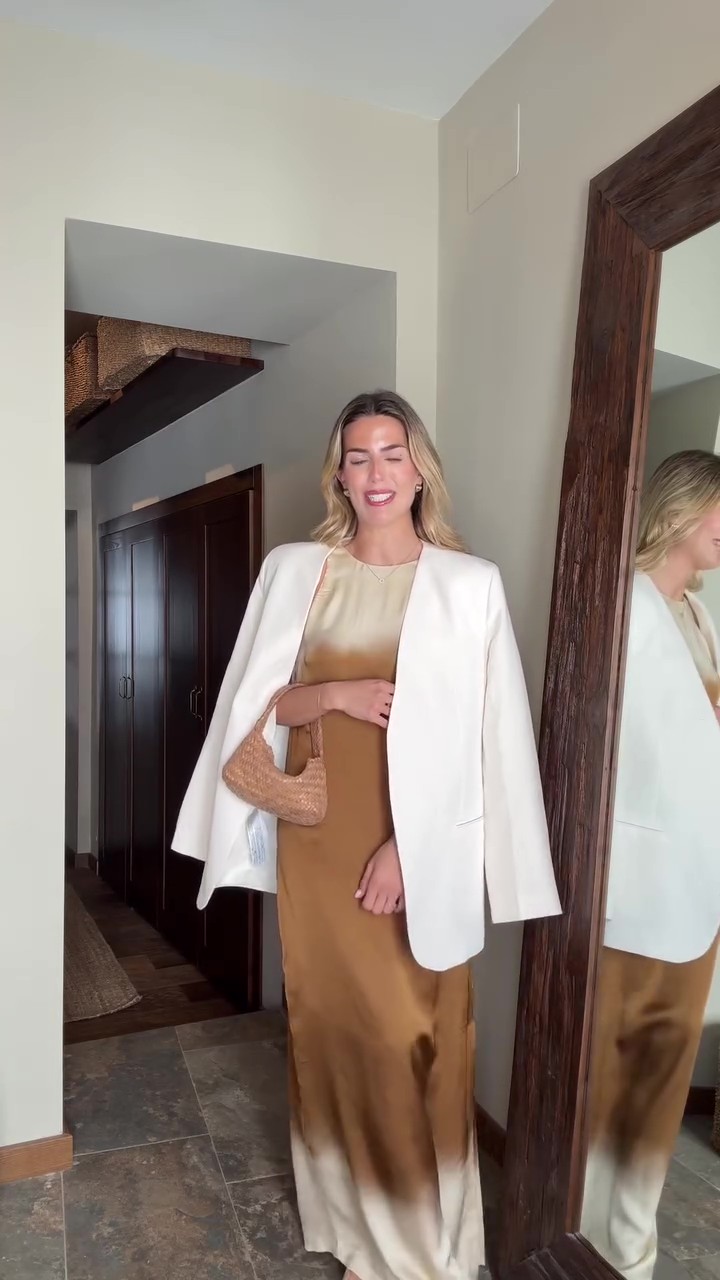 Chic maxi gradient dress suit