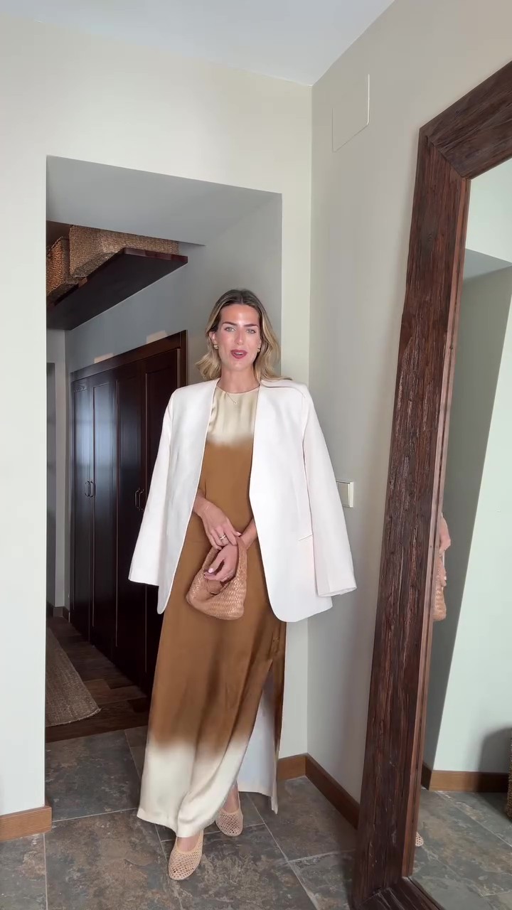 Chic maxi gradient dress suit