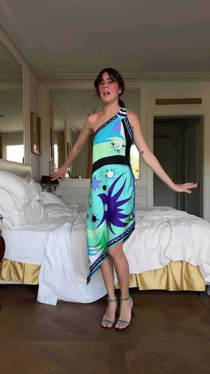 Party Asymmetric Art Print Dress