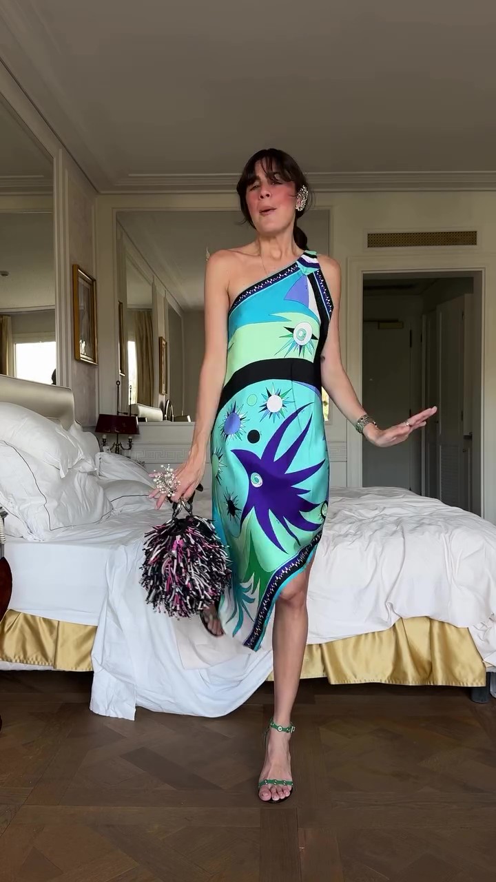 Party Asymmetric Art Print Dress