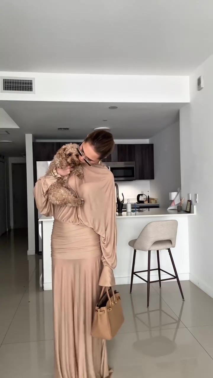 Holiday Soft Drape Knit Maxi Dress