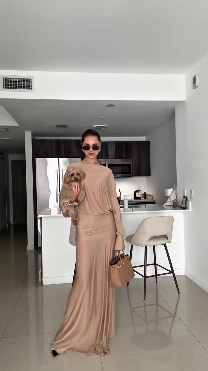 Holiday Soft Drape Knit Maxi Dress