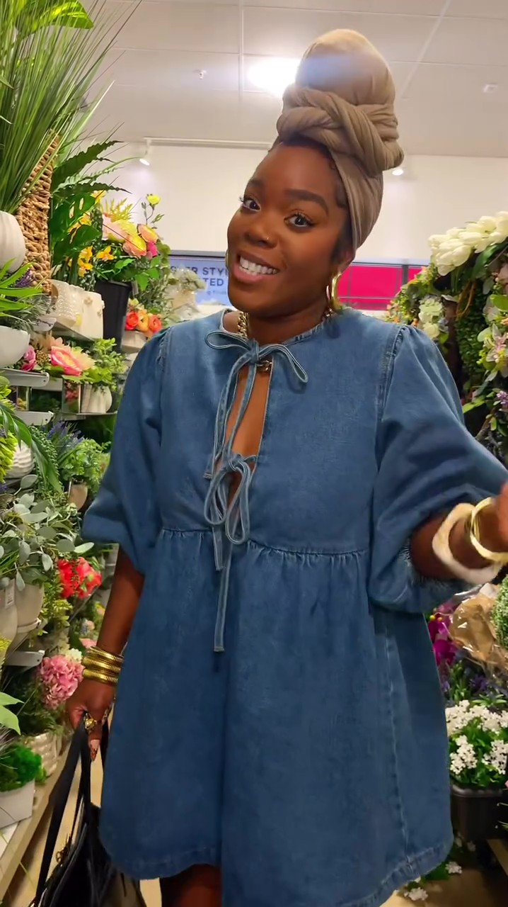 Casual washed denim midi dress