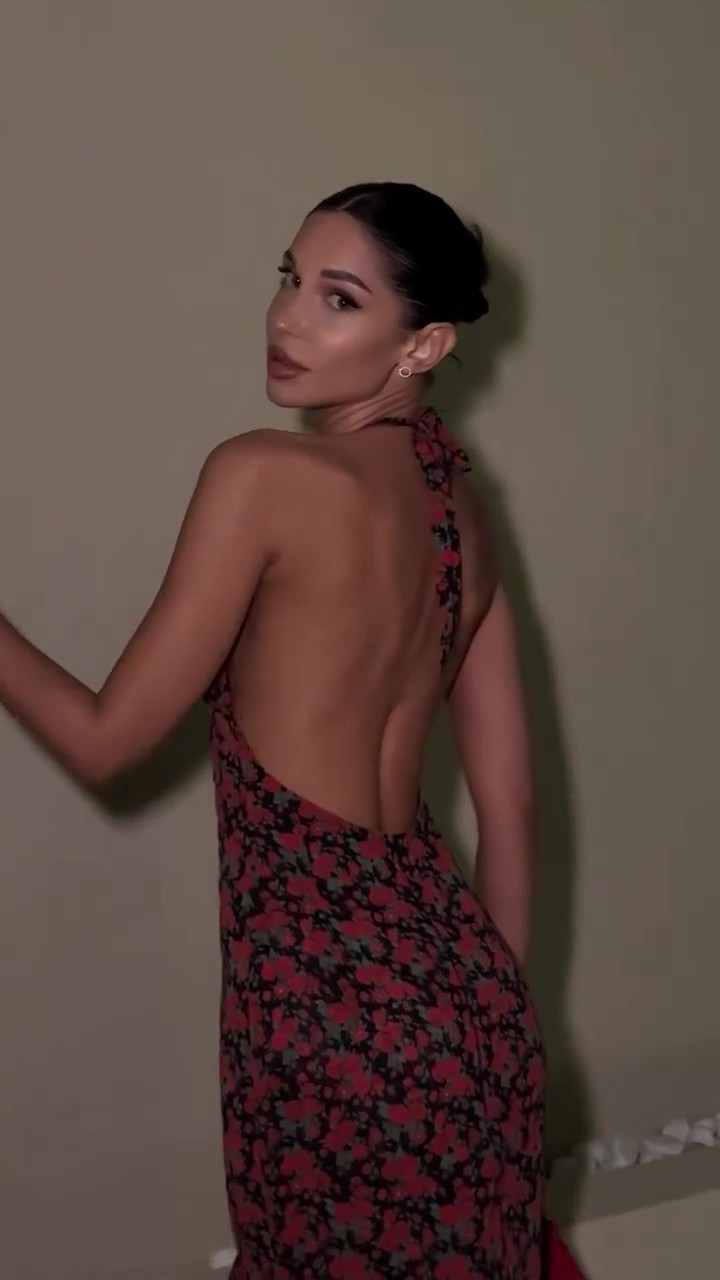 Party deep v backless maxi skirt