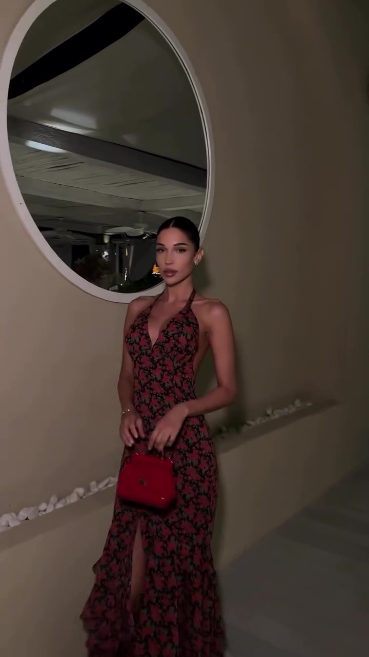 Party deep v backless maxi skirt