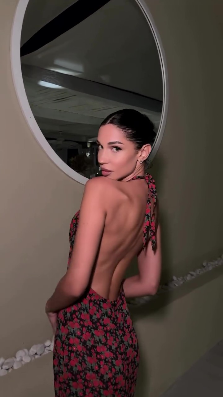 Party deep v backless maxi skirt