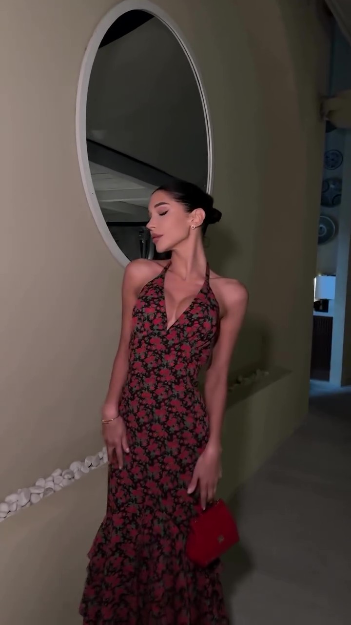 Party deep v backless maxi skirt