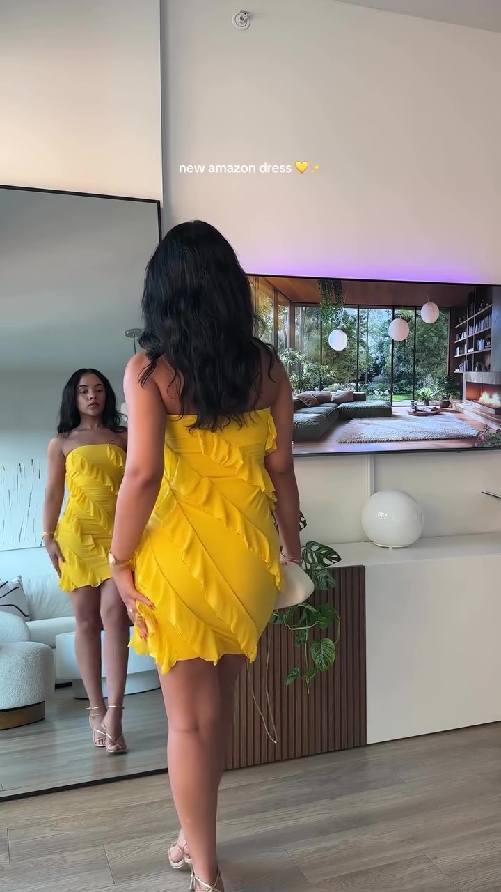 Yellow Wave Resort Mini Dress