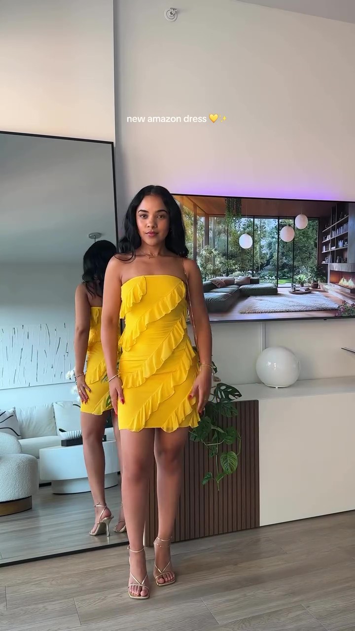 Yellow Wave Resort Mini Dress