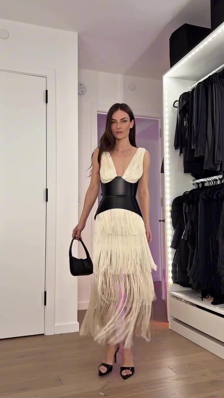 Party Cloud Fringe Midi Dress