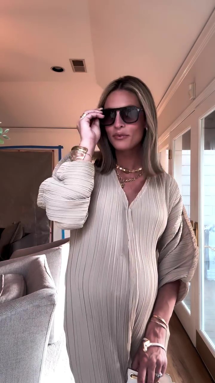 Comfortable Maternity Pleated Dress