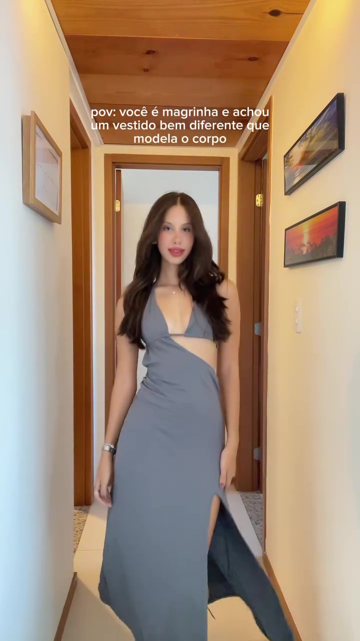 Asymmetric fitted maxi dress