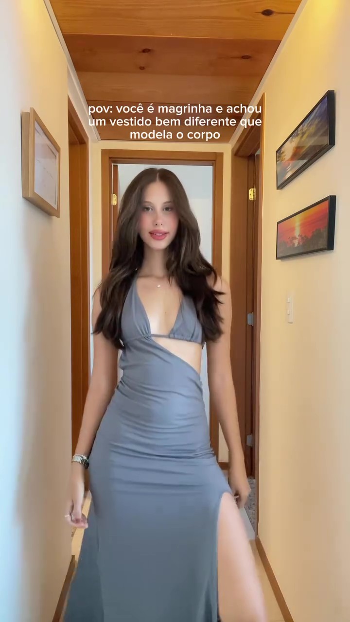 Asymmetric fitted maxi dress