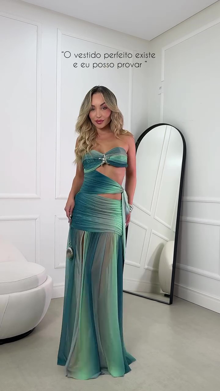 Holiday gradient blue maxi dress