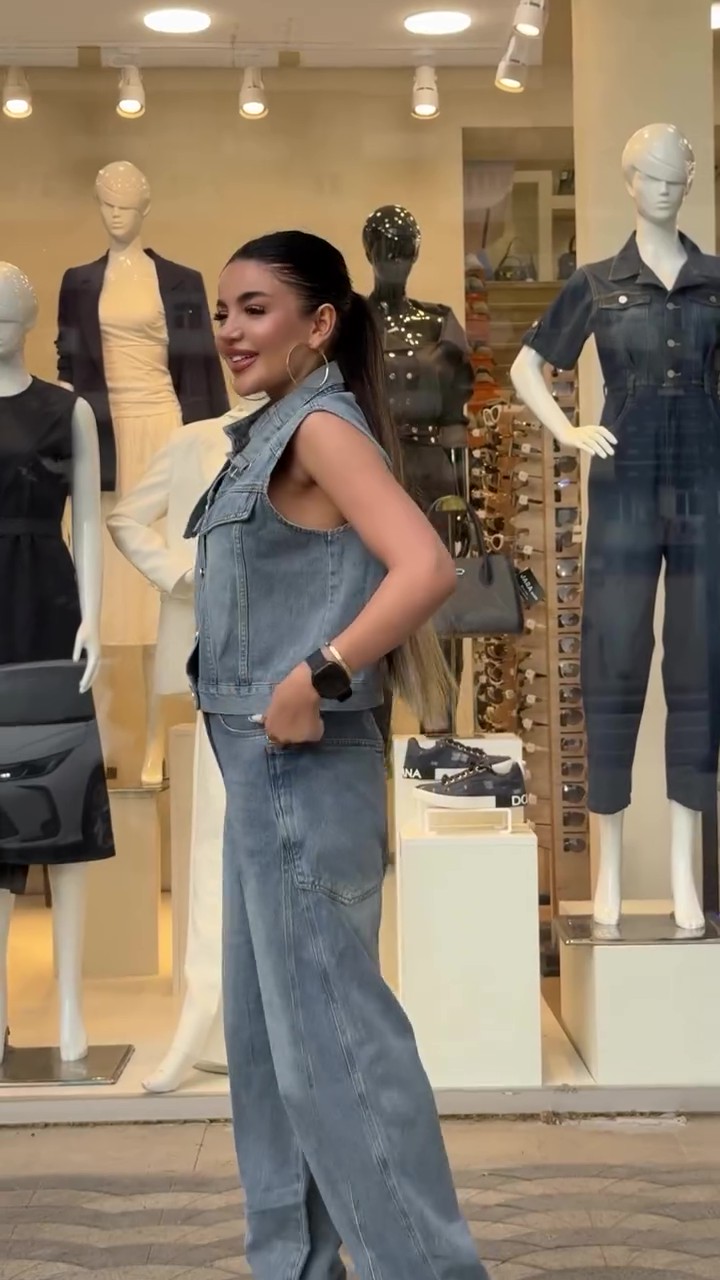 Western Wash Denim Vest Jeans Set