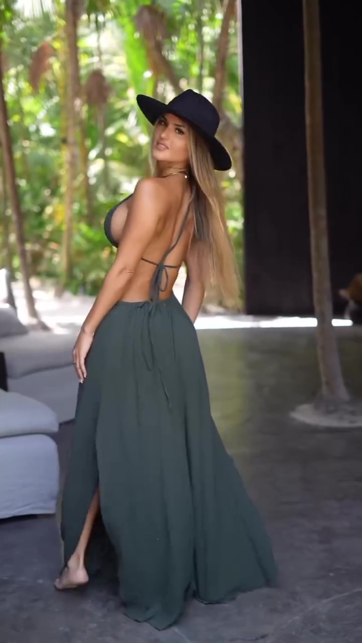 Asymmetrical midi resort dress