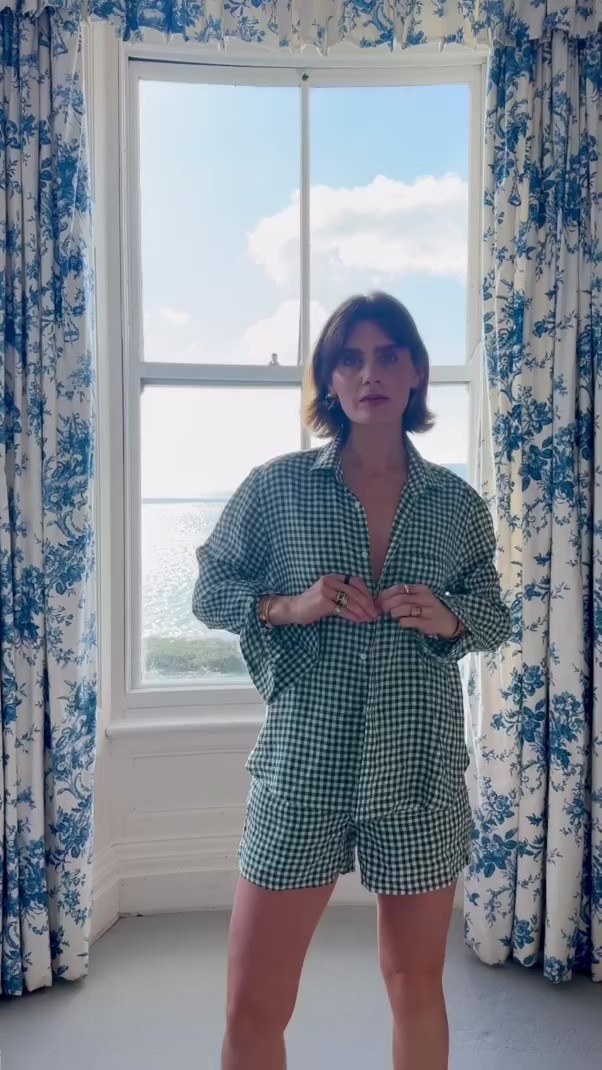 Casual Plaid Shorts Set