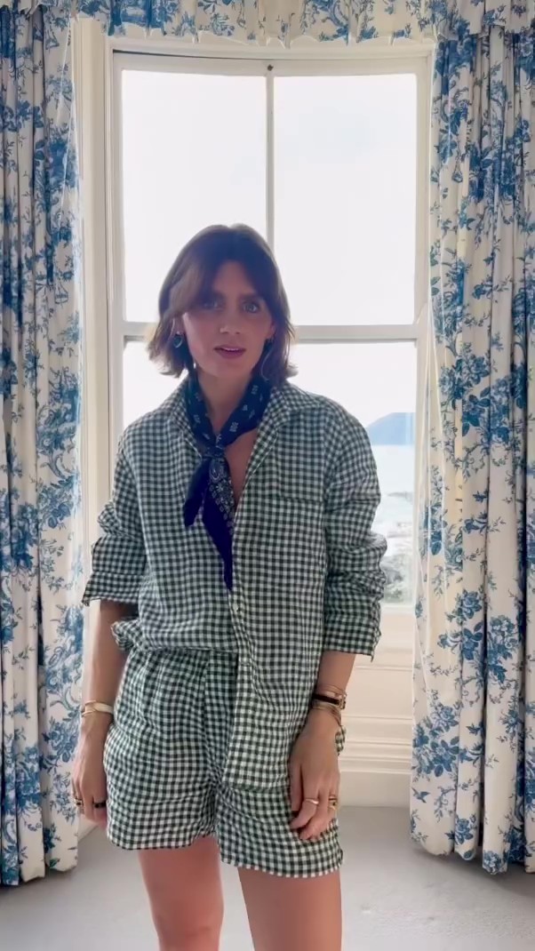 Casual Plaid Shorts Set