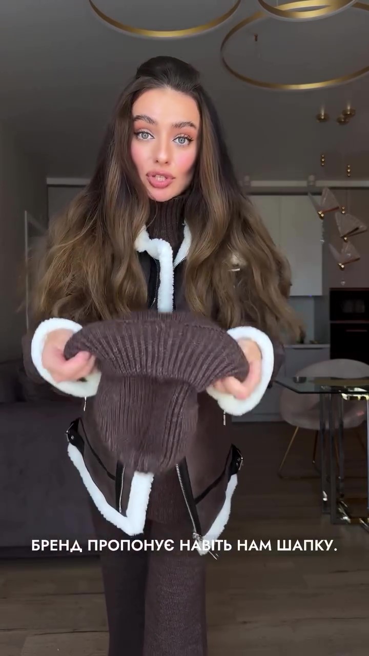 Brown fur winter coat