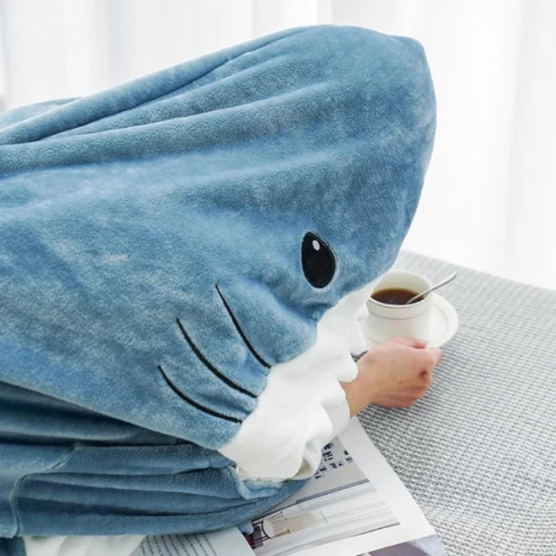 Ultra Soft Home Flannel Shark Hooded Blanket-CALLISTARI