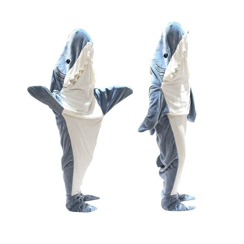 Ultra Soft Home Flannel Shark Hooded Blanket-CALLISTARI