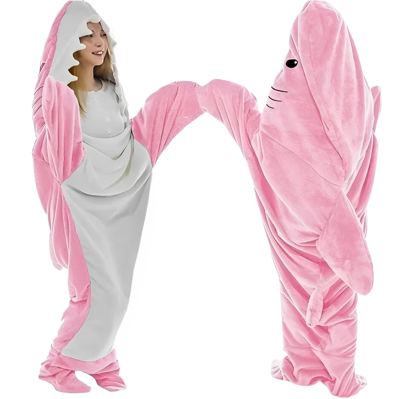 Ultra Soft Home Flannel Shark Hooded Blanket-CALLISTARI