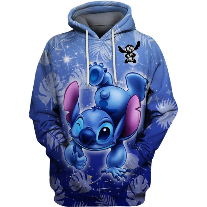 Stitch Pattern Casual Hoodie-CALLISTARI