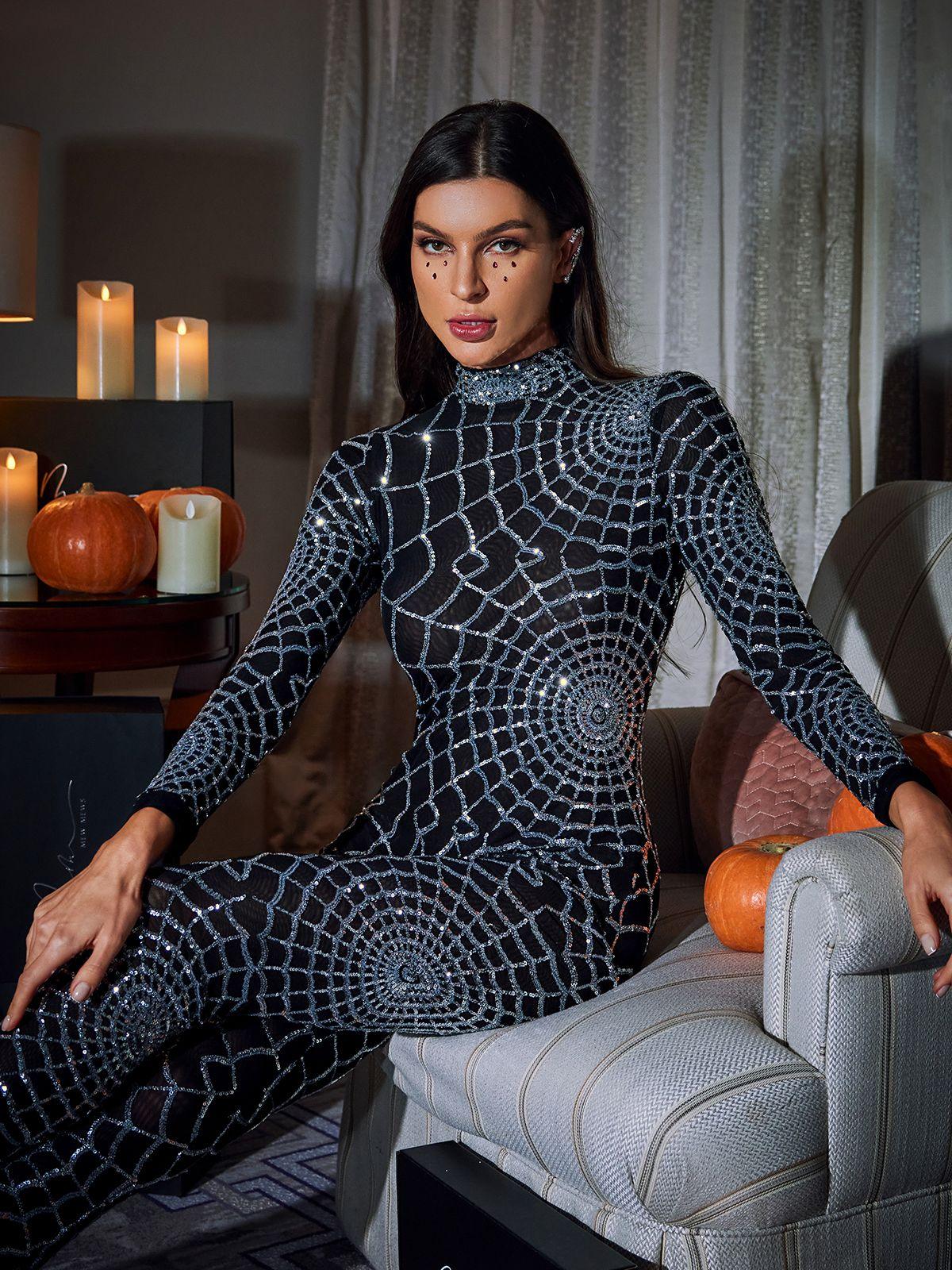 Teah Long Sleeve Cobweb Jumpsuit - Mew Mews
