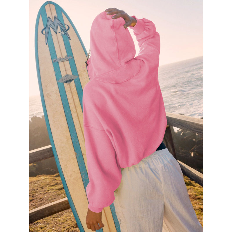 Tide Zipper Drawstring Long Sleeve Sweater Hoodie-CALLISTARI