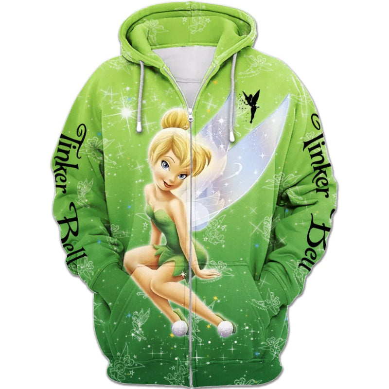 Tinker Bell Casual Zip Up Hoodie-CALLISTARI