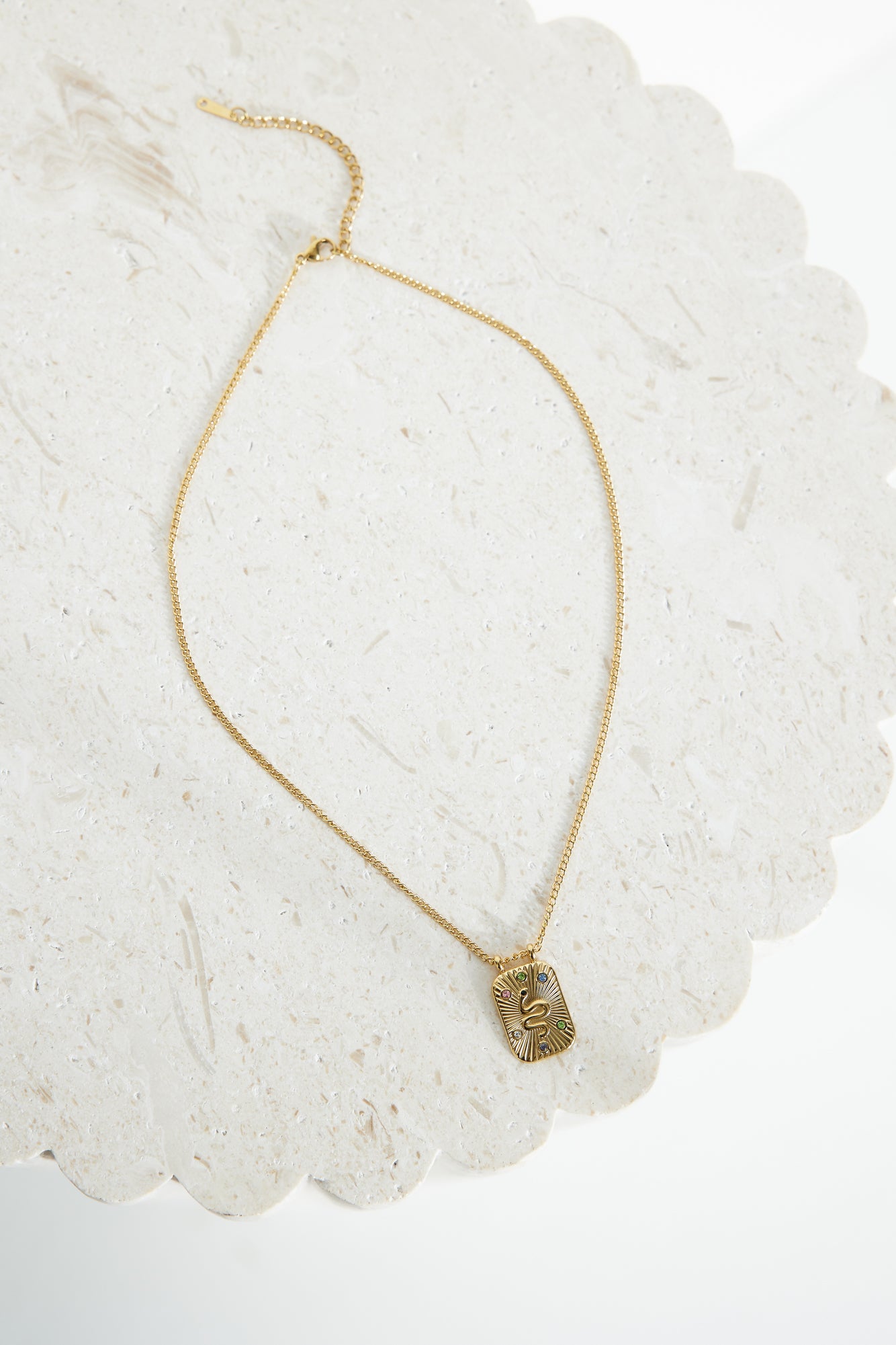 18k Gold Plated Snake Shine Necklace Gold-CALLISTARI