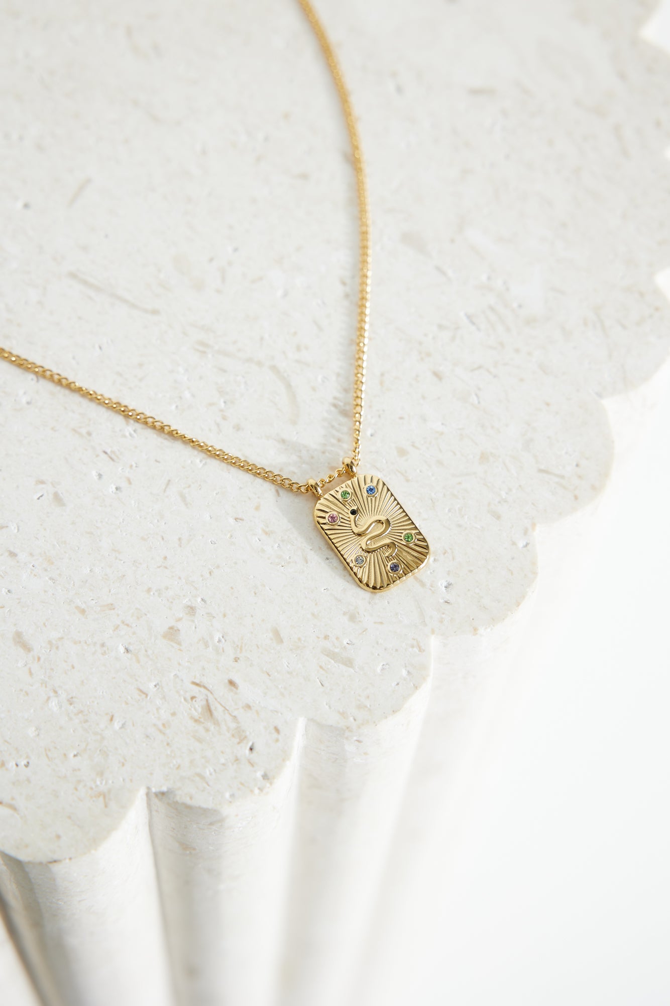 18k Gold Plated Snake Shine Necklace Gold-CALLISTARI