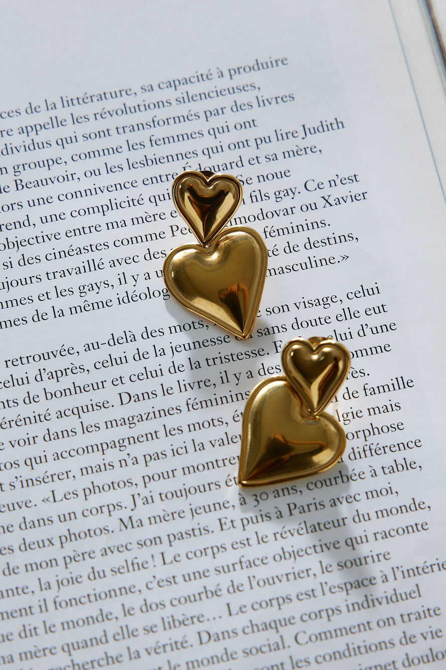 18k Gold Plated Coated Love Earrings Gold-CALLISTARI