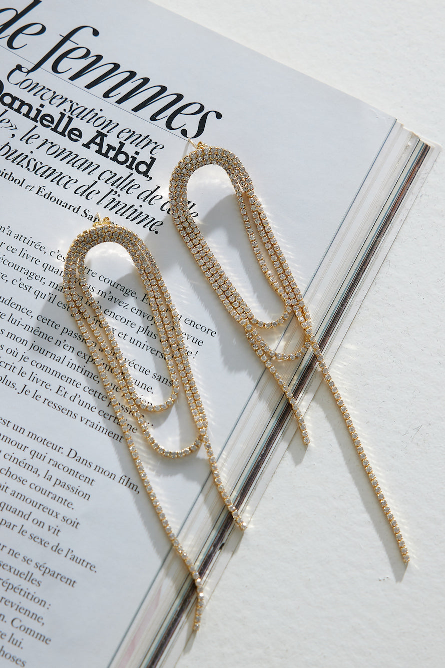18k Gold Plated Fancy Time Earrings Gold-CALLISTARI